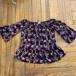 Maroon Off the shoulder shirt